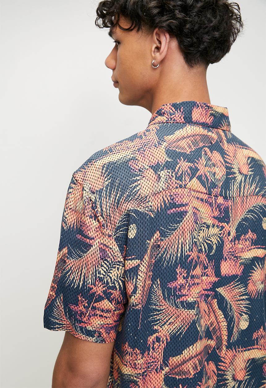 Brave Soul - Paradise Shirt - Navy Multi