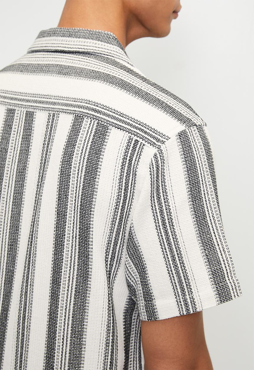 Brave Soul - Vertical Shirt - Ecru /Black