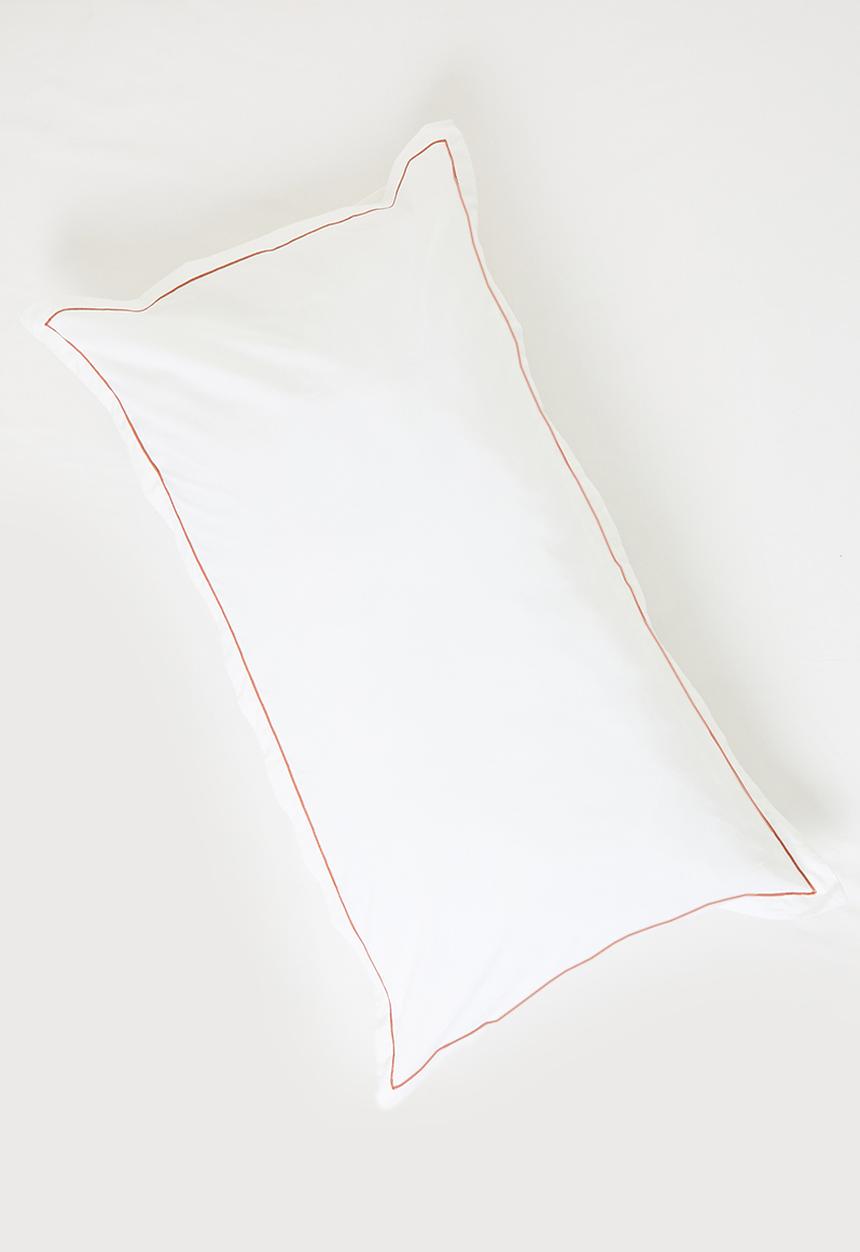 Sixth Floor - Oxford Satin Stitch King pillow case - rust
