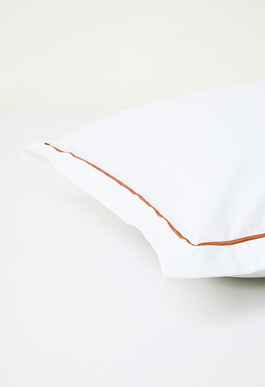 Sixth Floor - Oxford Satin Stitch King pillow case - rust