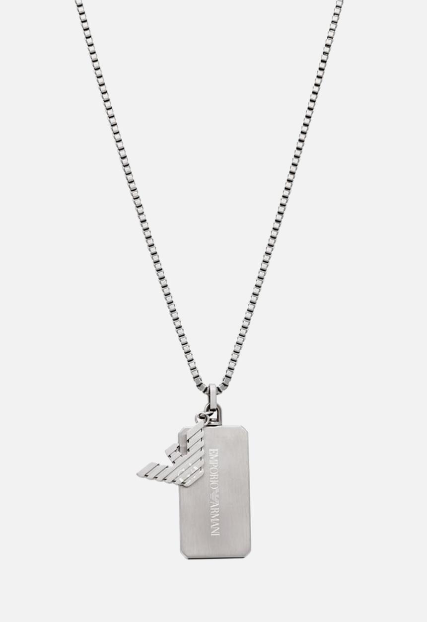 Emporio Armani - Dog Tag Necklace - Silver