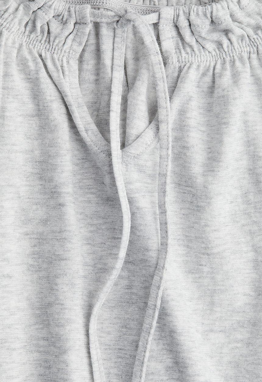 H&M - Gathered jersey top - light grey marl