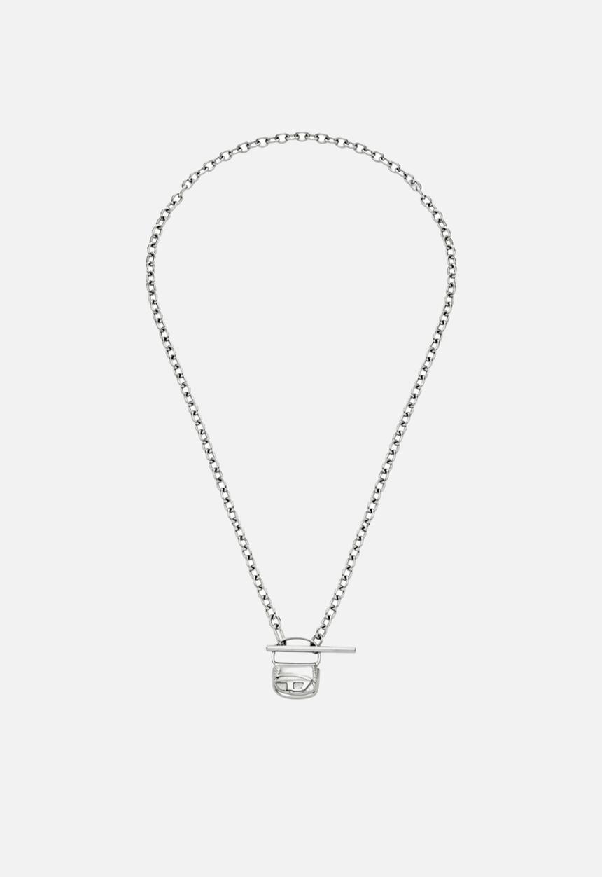 Diesel  - Iconic 1Dr Bag As A Charm Necklace - Silver