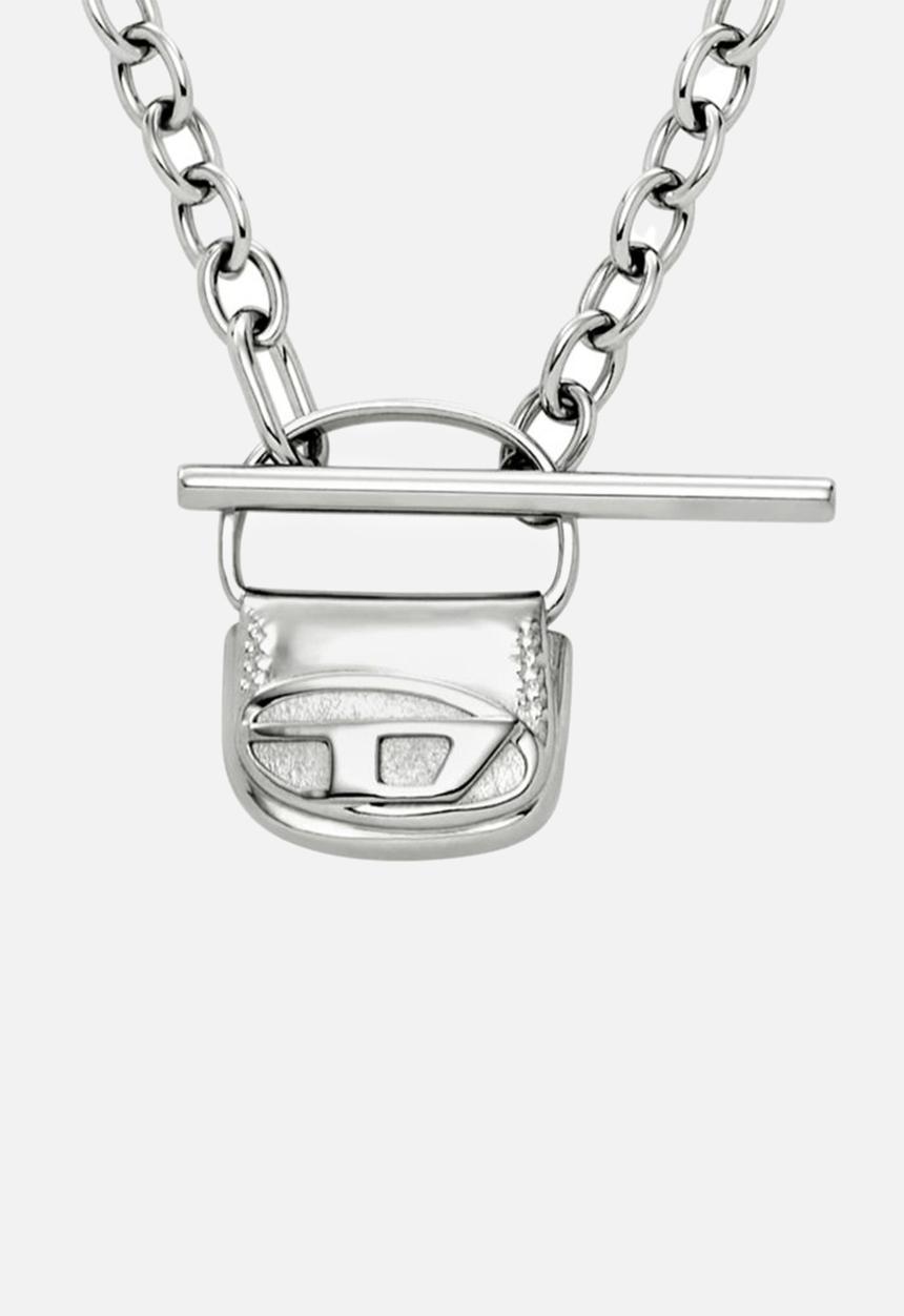 Diesel  - Iconic 1Dr Bag As A Charm Necklace - Silver