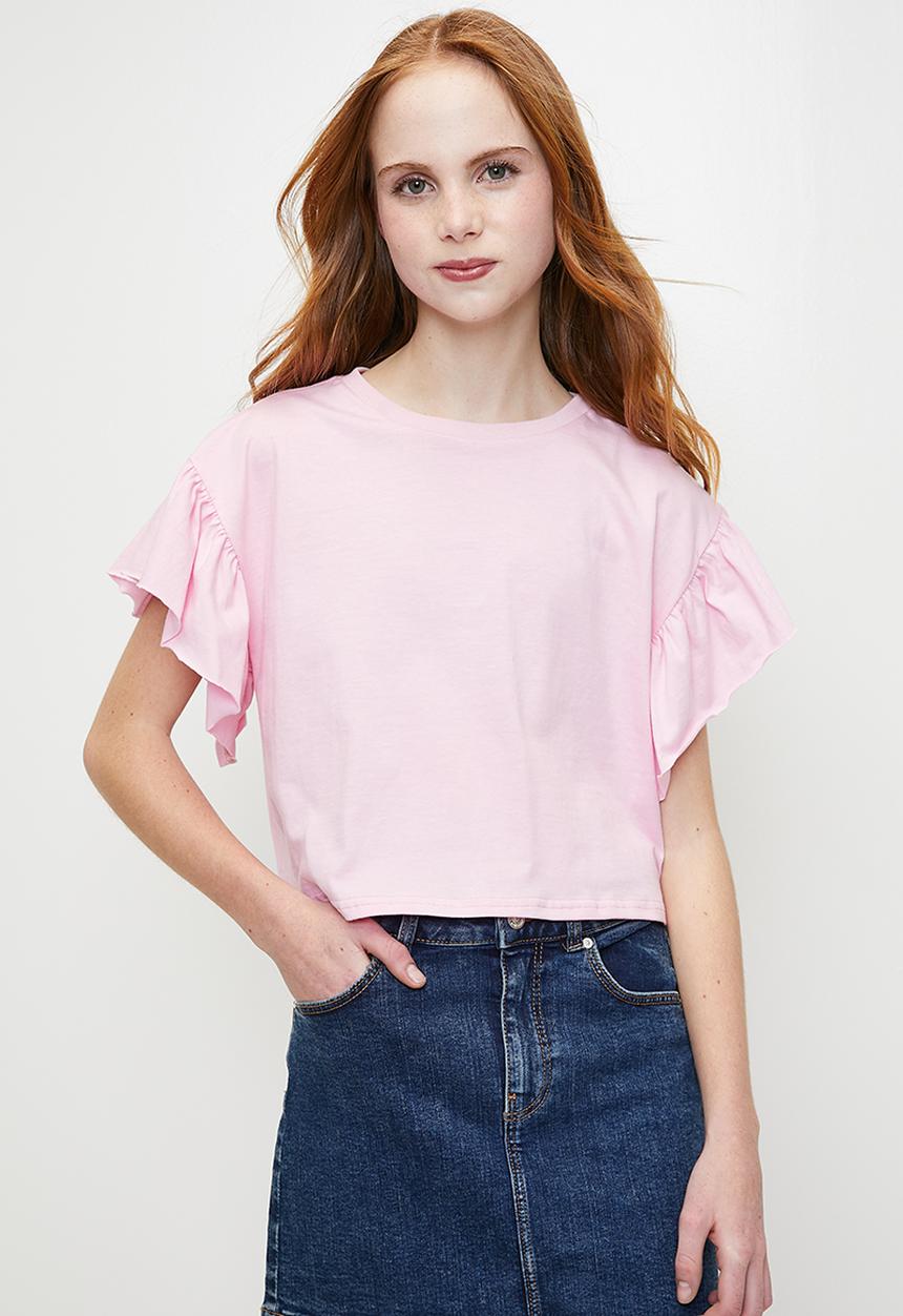 Pop Candy - Frill tee - light pink