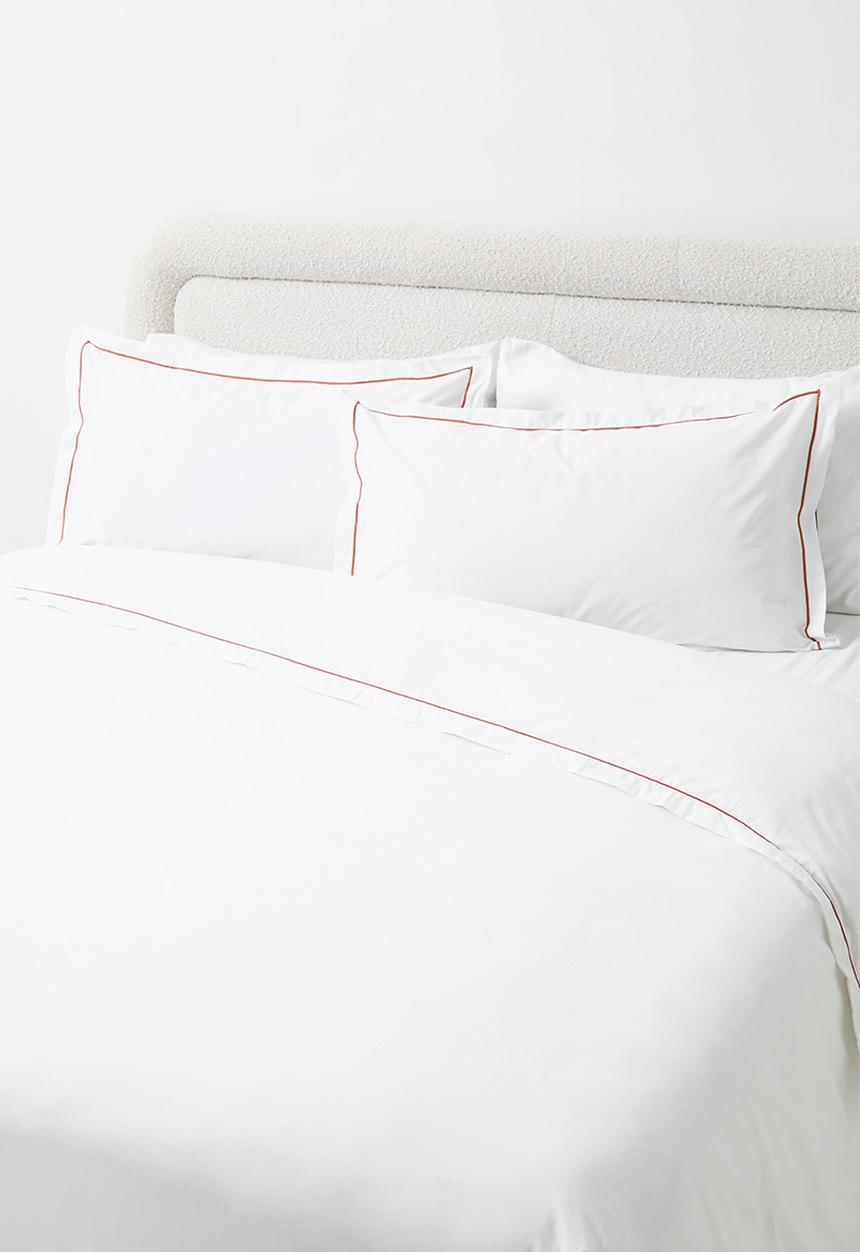 Sixth Floor - Oxford Satin Stitch Cotton Duvet Set -rust