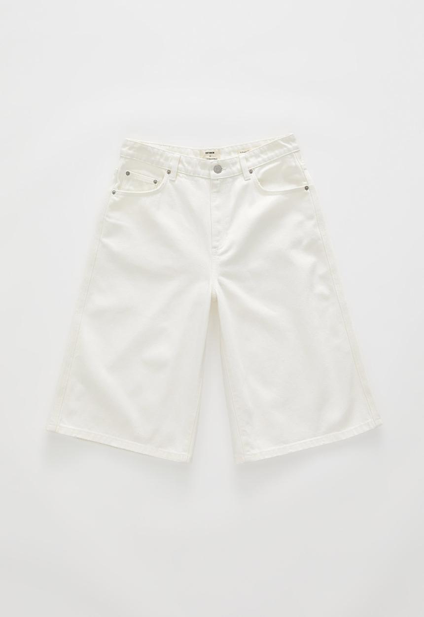 Cotton On - 91 Baggy Denim Jort - White