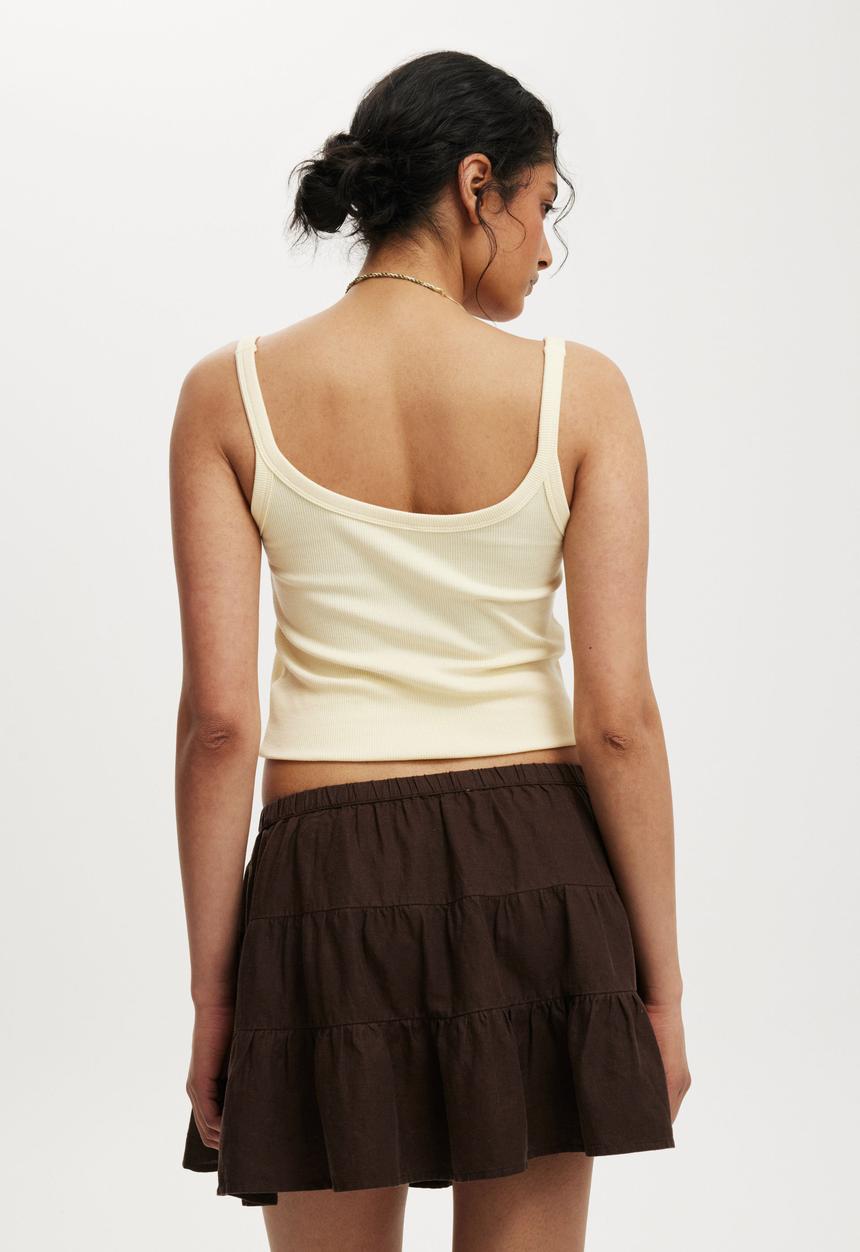 Cotton On - Haven Mini Skirt - Dark Oak