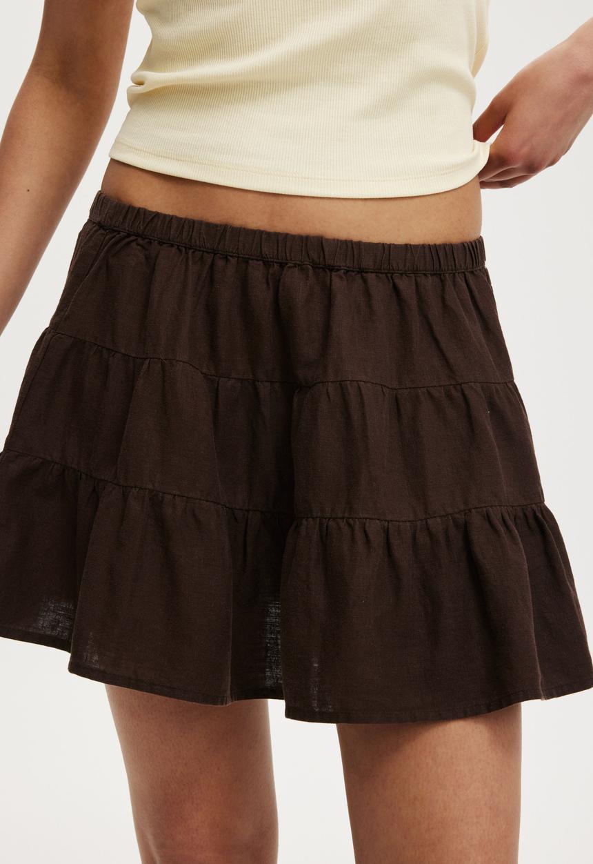 Cotton On - Haven Mini Skirt - Dark Oak