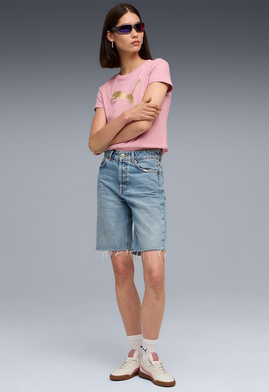 PUMA - ESS METALLIC Tee W Poised Pink-metallic