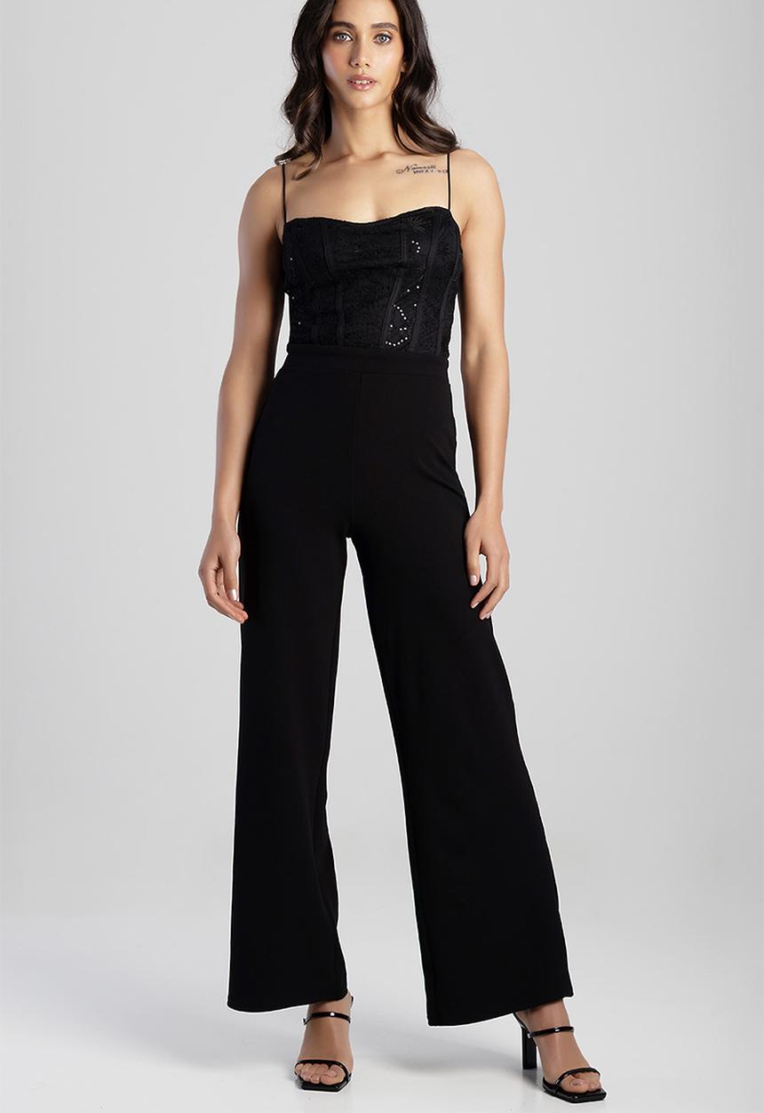 SISSY BOY - Jumpsuit With A Slight Scoop Neckline And Laid On Binding - Black