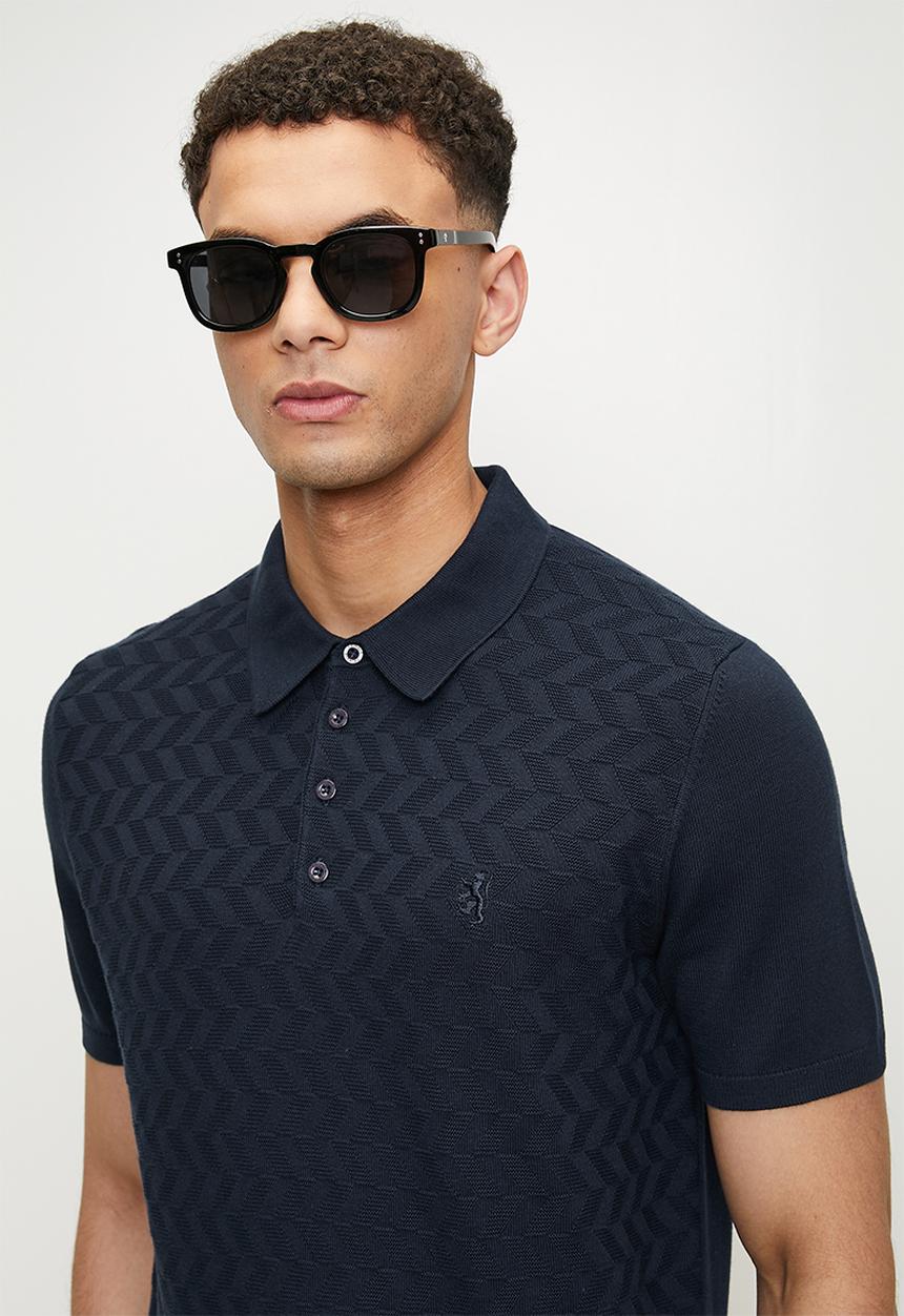 Pringle of Scotland - Shaun knitted golfer - navy