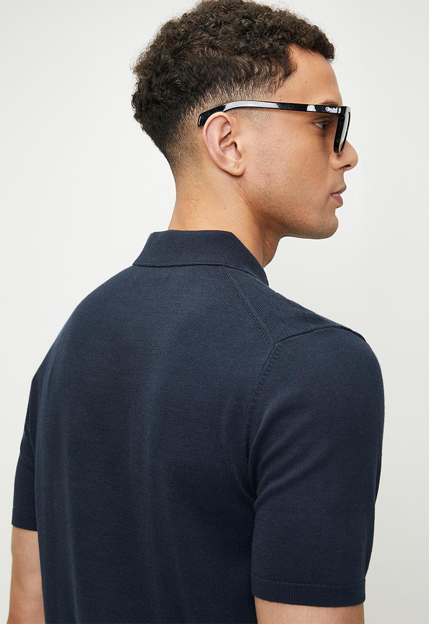 Pringle of Scotland - Shaun knitted golfer - navy