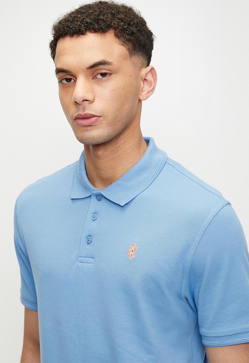 Pringle of Scotland - Austyn pique golfer - mid blue