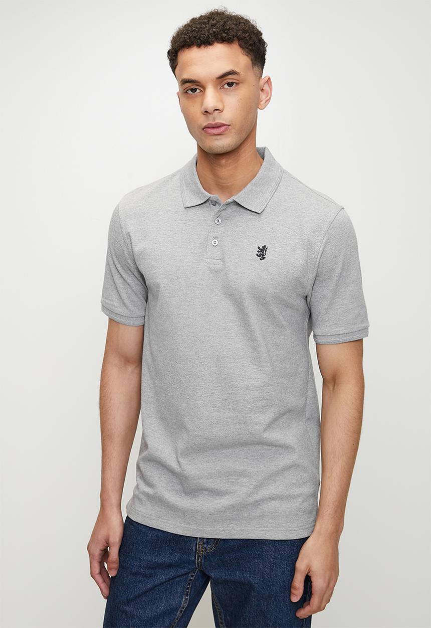 Pringle of Scotland - Austyn pique golfer - grey melange