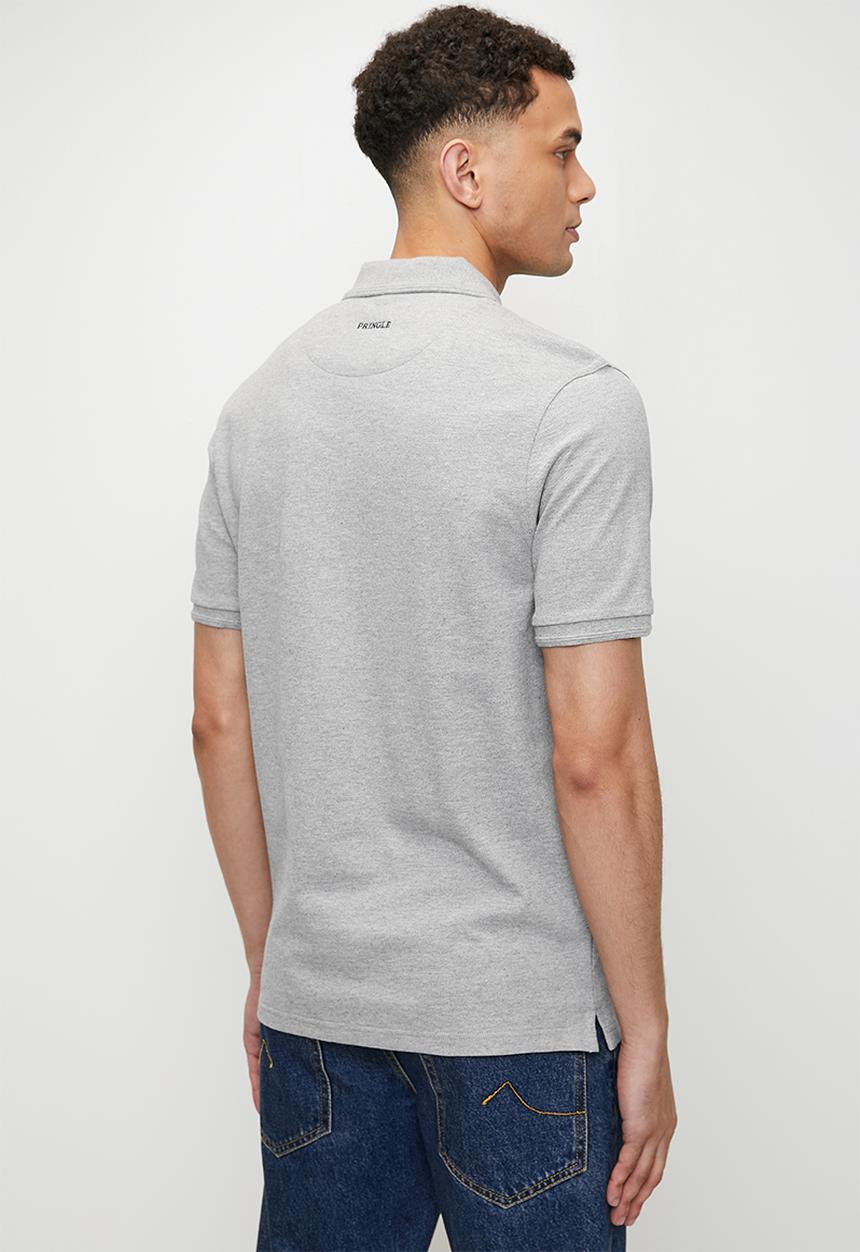 Pringle of Scotland - Austyn pique golfer - grey melange