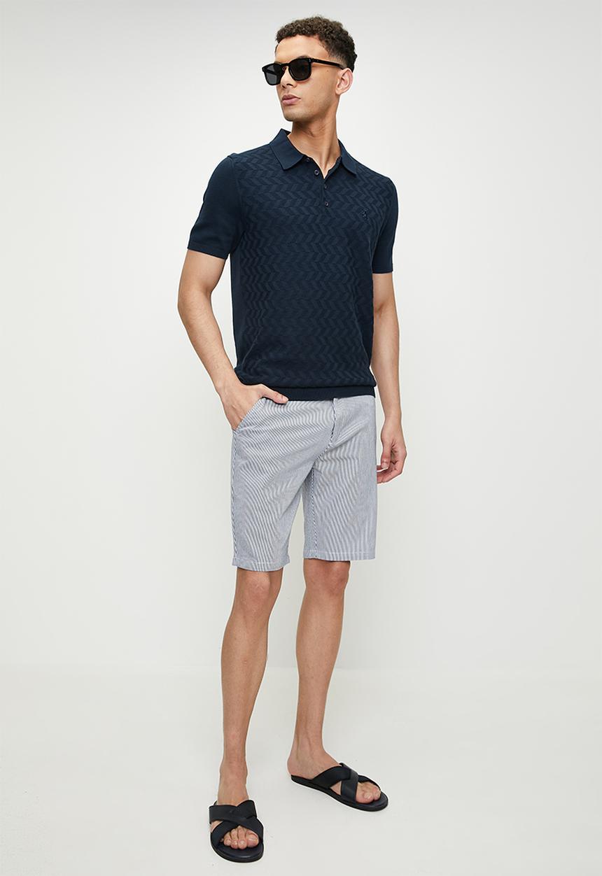Pringle of Scotland - Mike striped shorts - blue