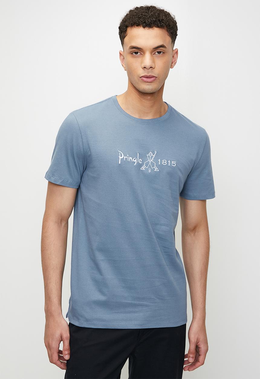 Pringle of Scotland - Charlie embroidery t shirt - mid blue