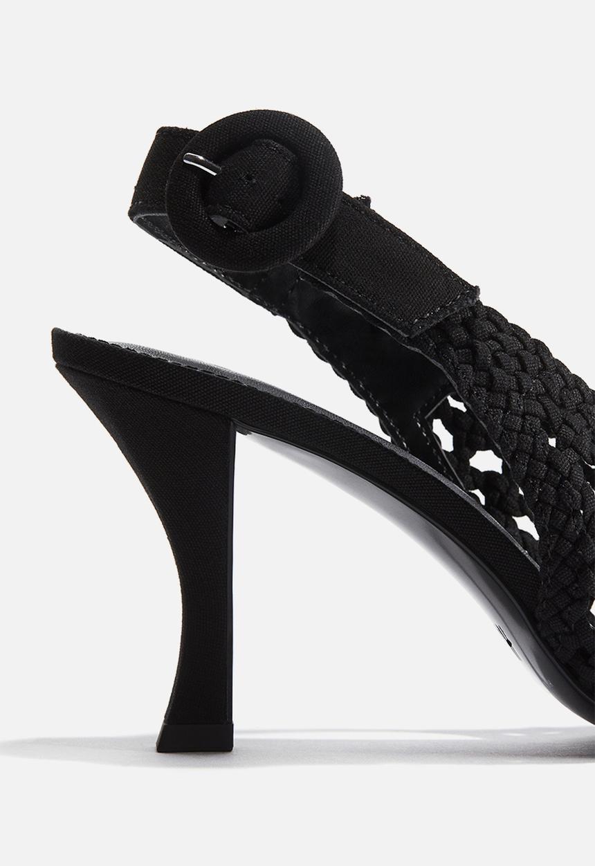 H&M - Braided canvas slingbacks - black