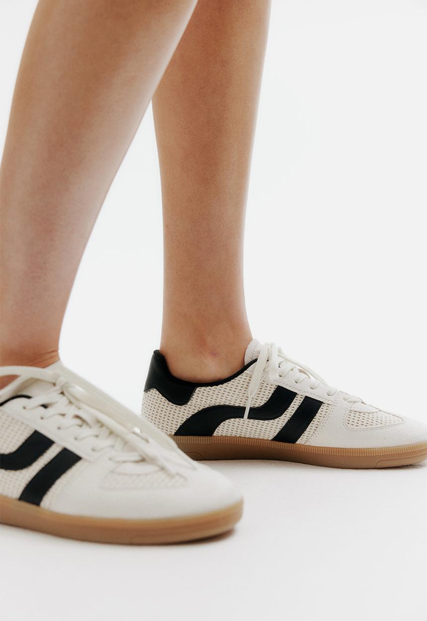 H&M - Trainers - light beige & black 
