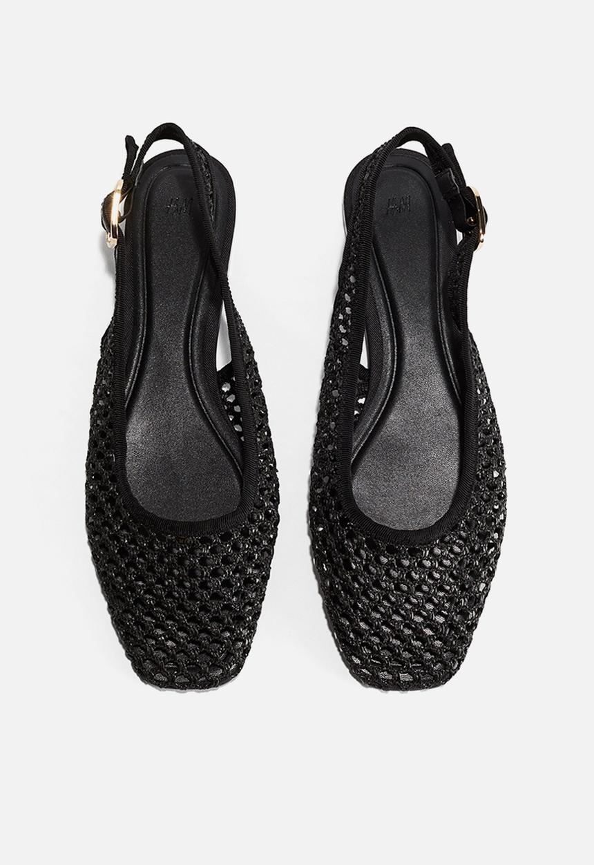 H&M - Mesh slingback sandals - black
