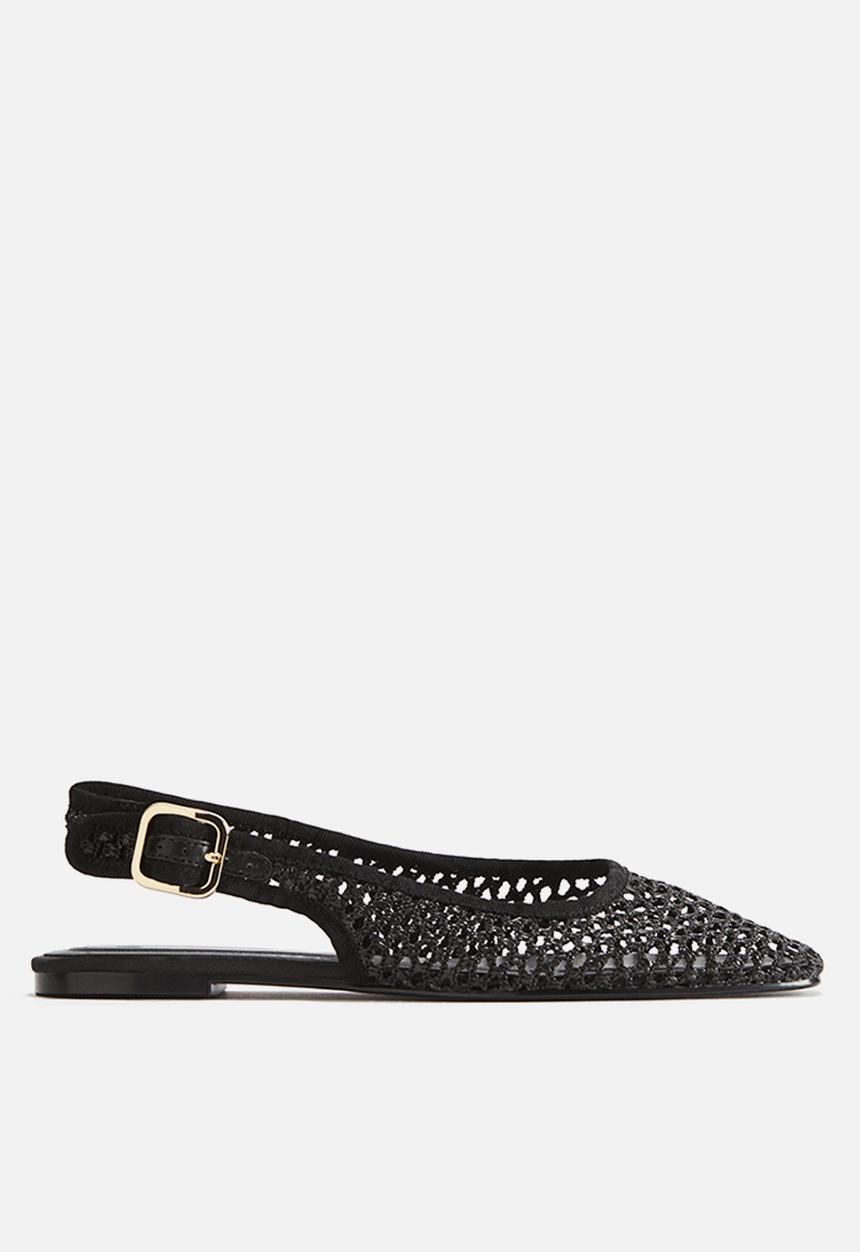 H&M - Mesh slingback sandals - black