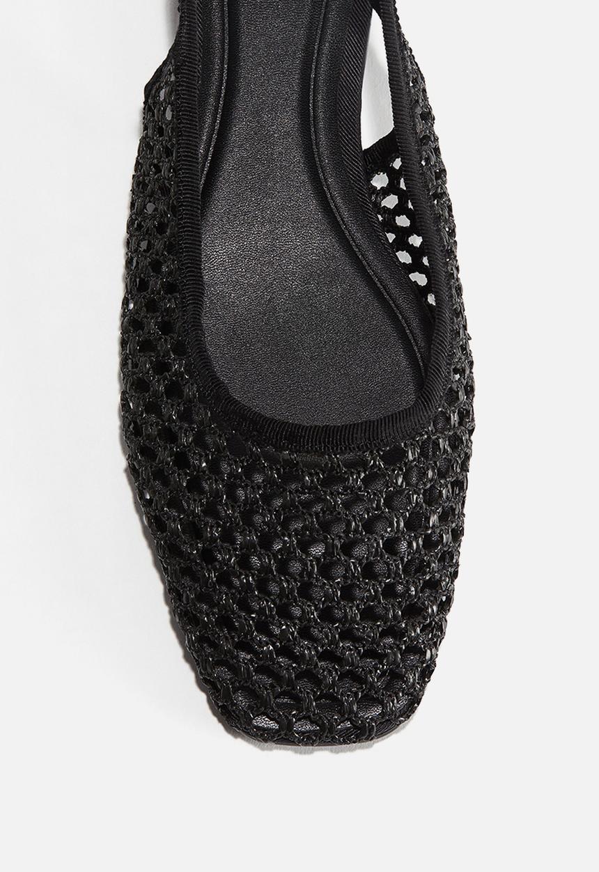 H&M - Mesh slingback sandals - black