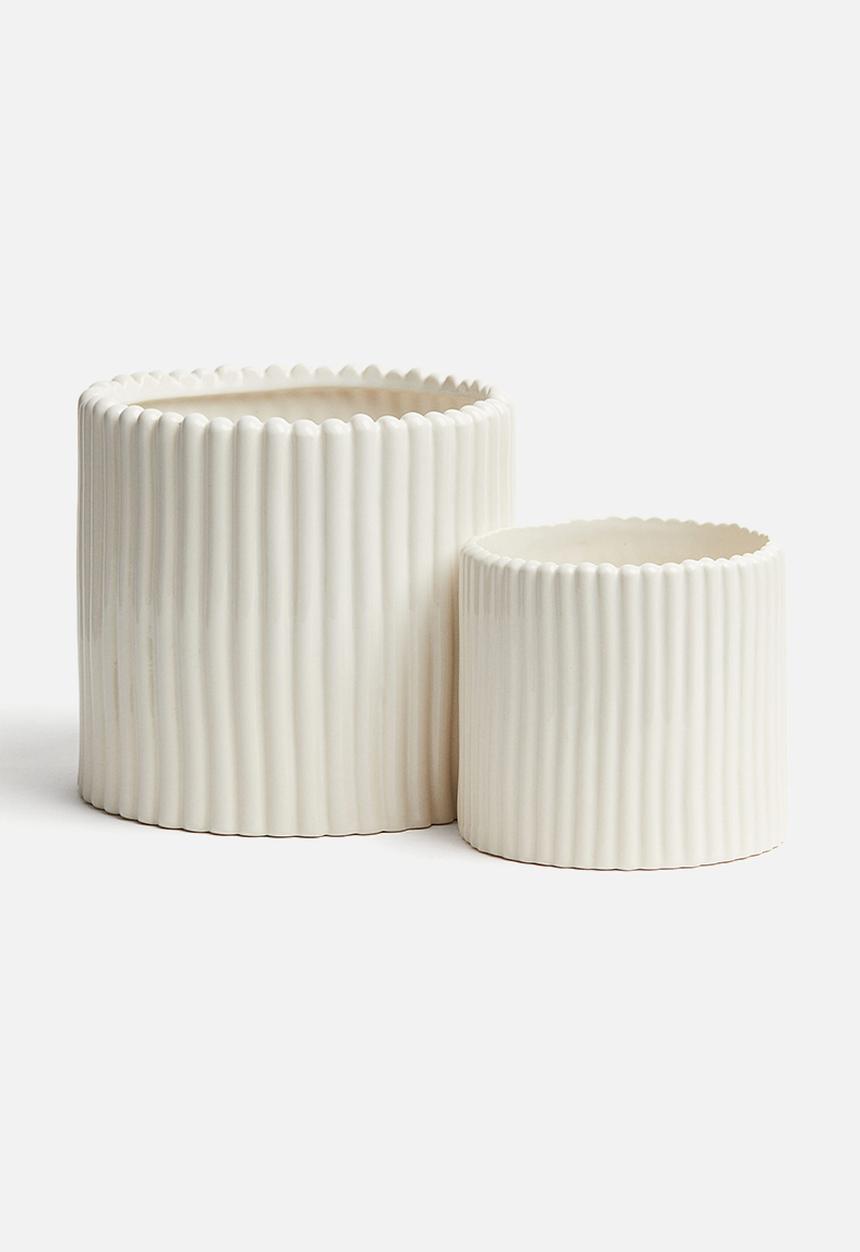 H&M - Stoneware plant pot - white