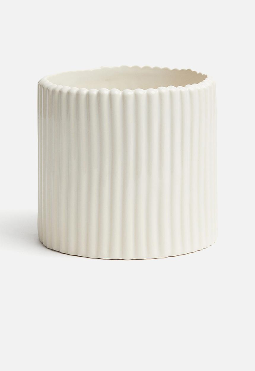 H&M - Stoneware plant pot - white