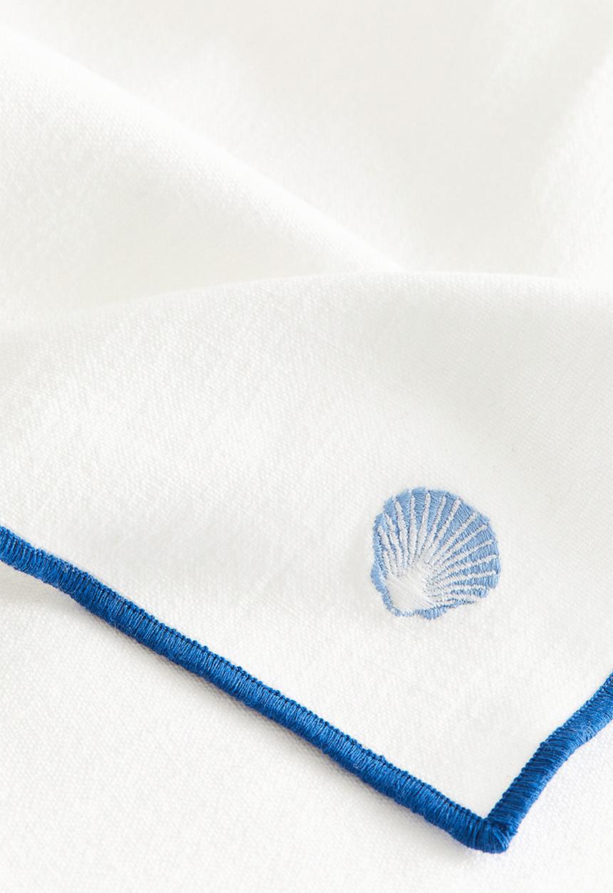 H&M - 4-Pack embroidered napkins - white/blue