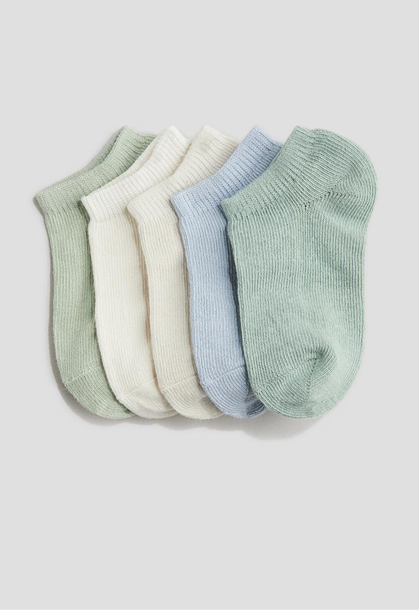 H&M - 5-Pack trainer socks - turquoise/light blue