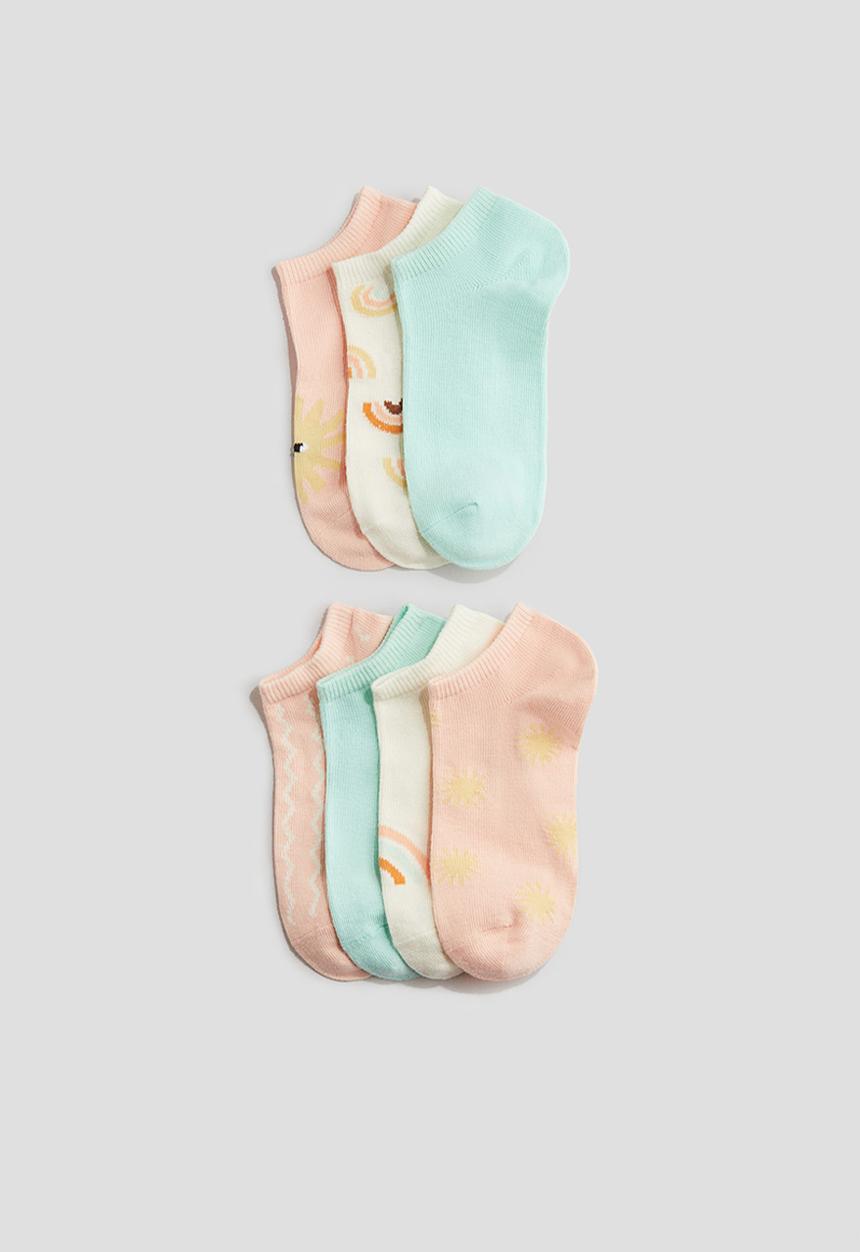 H&M - 7-Pack trainer socks - light turquoise/suns