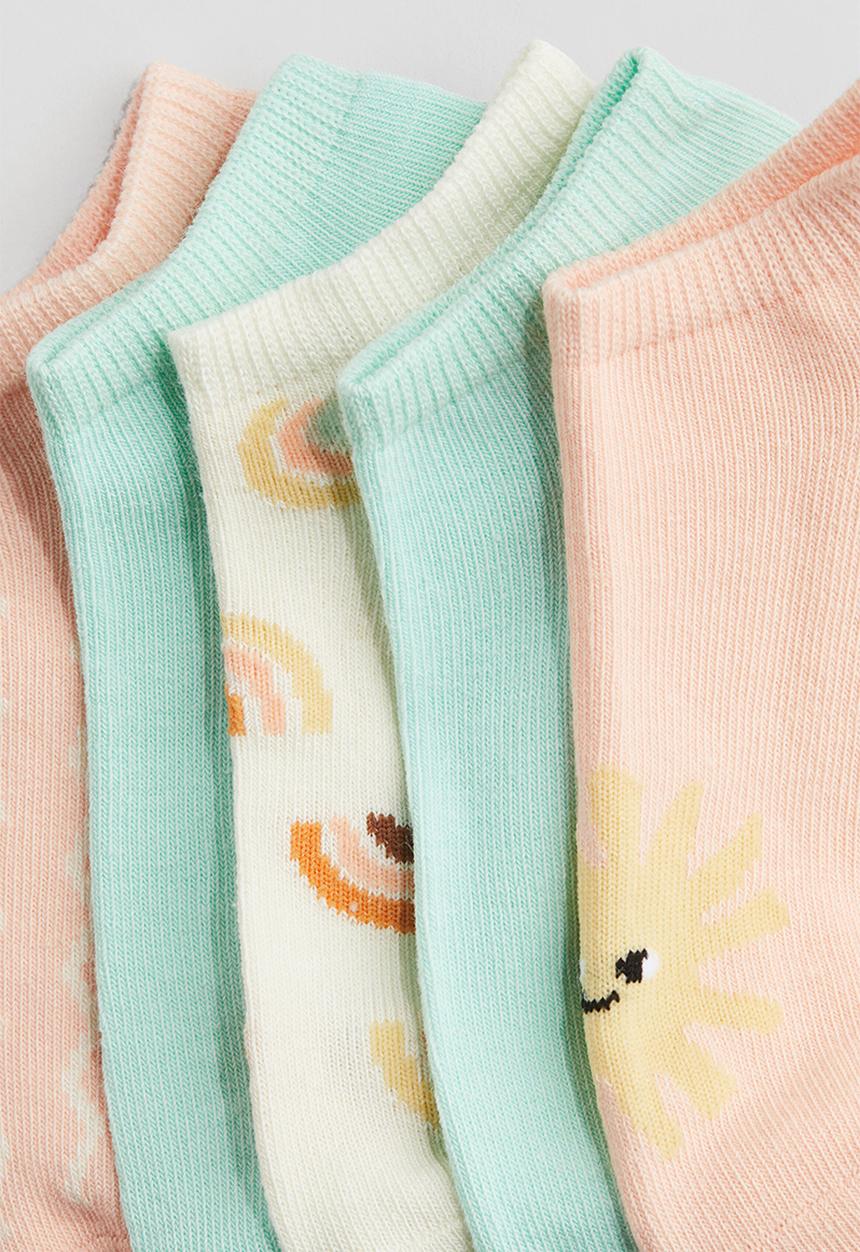 H&M - 7-Pack trainer socks - light turquoise/suns