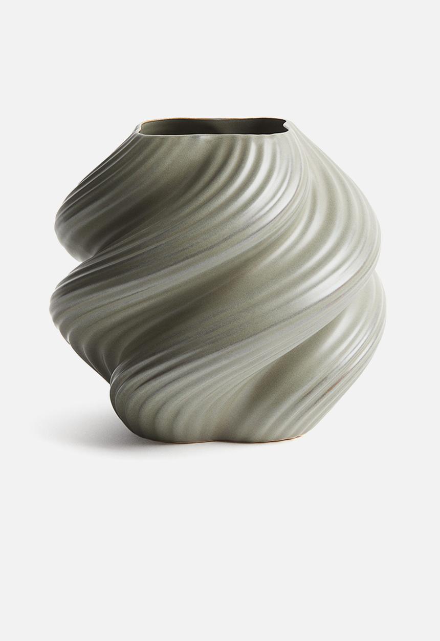 H&M - Stoneware vase - dusty green