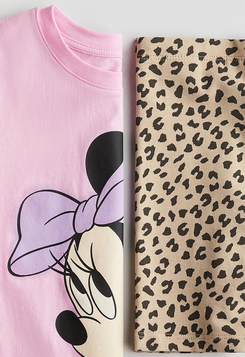 H&M - 2-piece printed set - light pink/minnie mouse