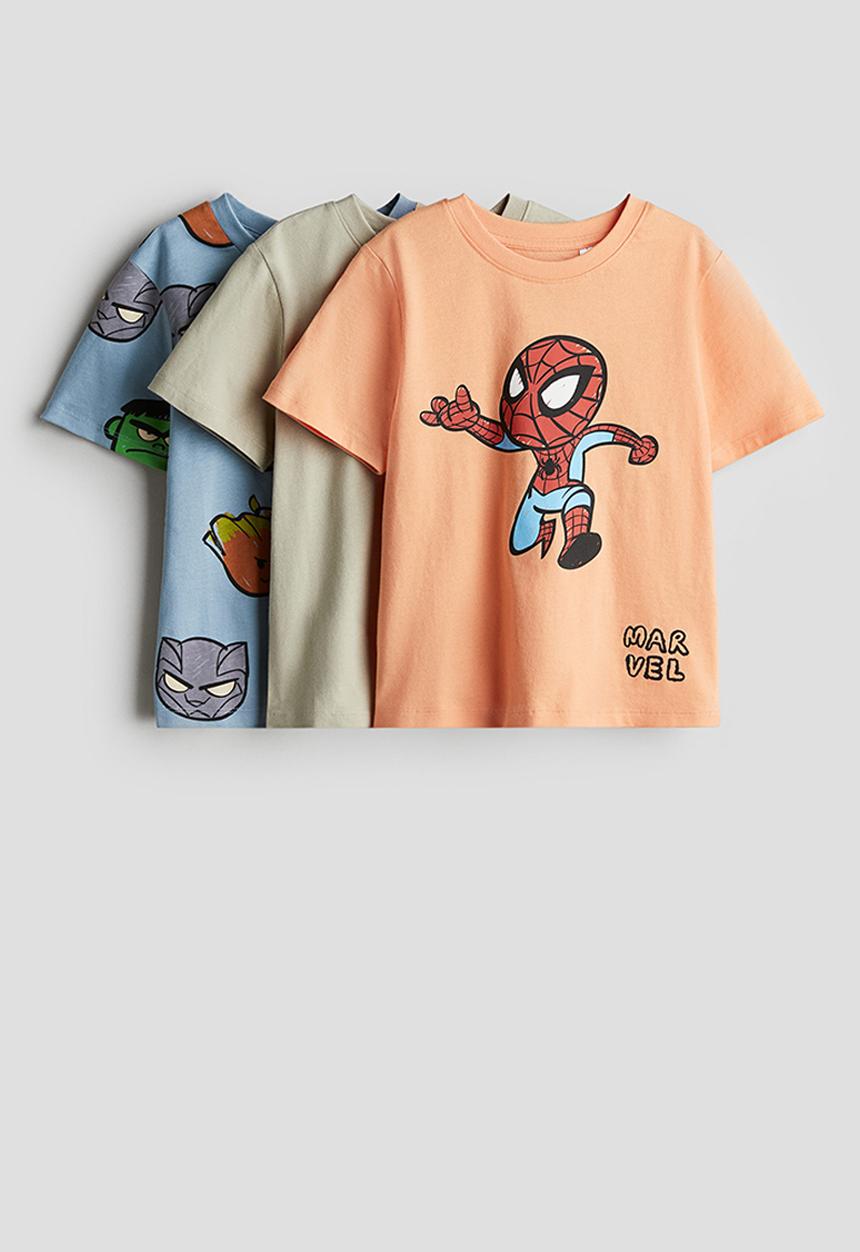 H&M - 3-Pack printed T-shirts - orange/marvel comics