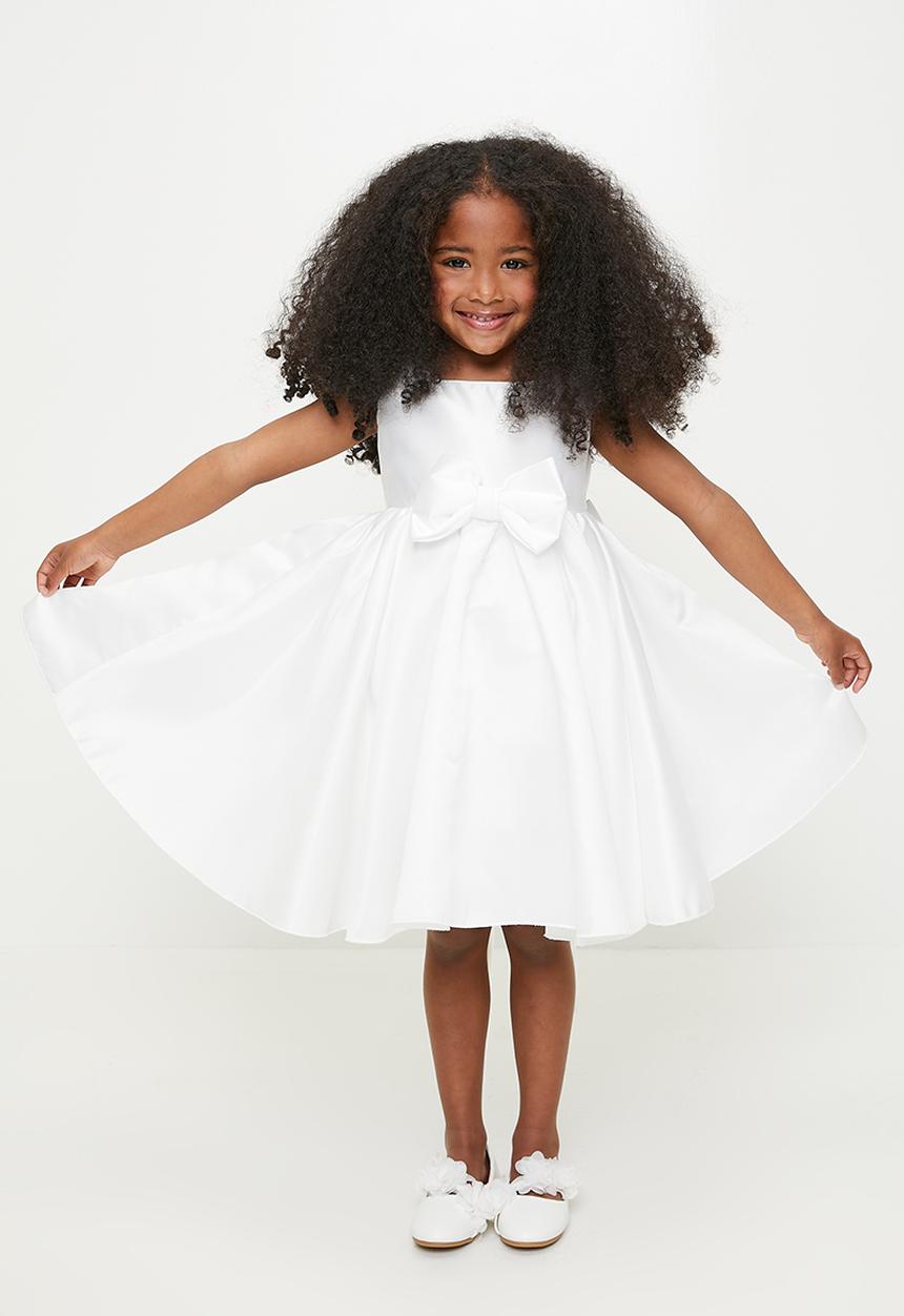 Pop Candy - Bow décor occasion dress-white