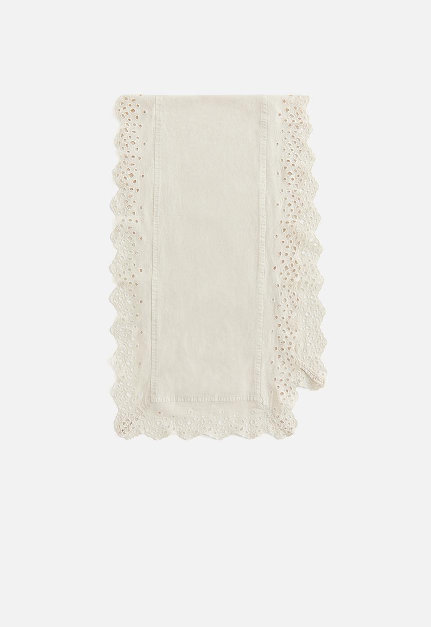 H&M - Broderie anglaise table runner - light beige