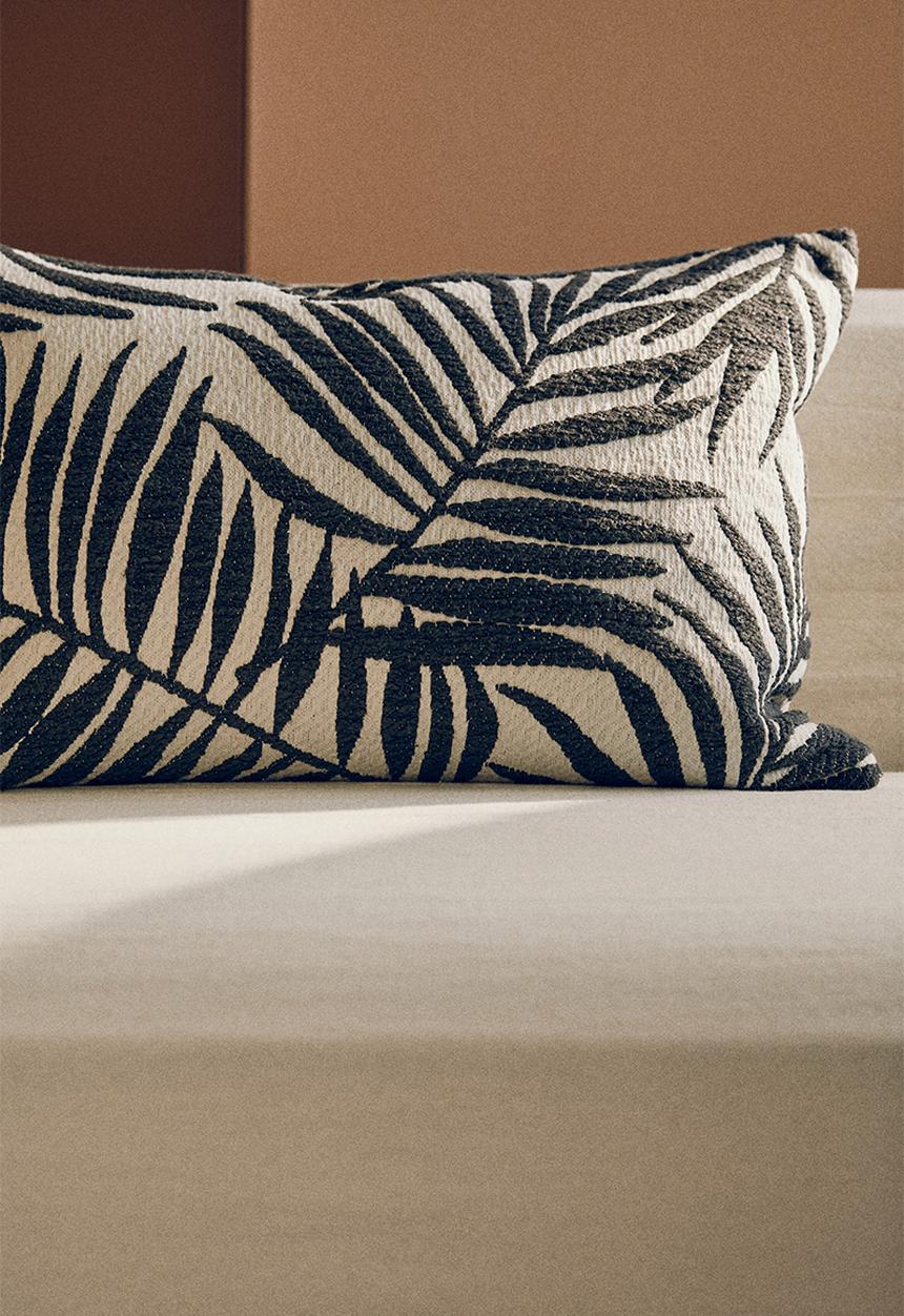 H&M - Jacquard-weave cushion cover - dark grey patterned