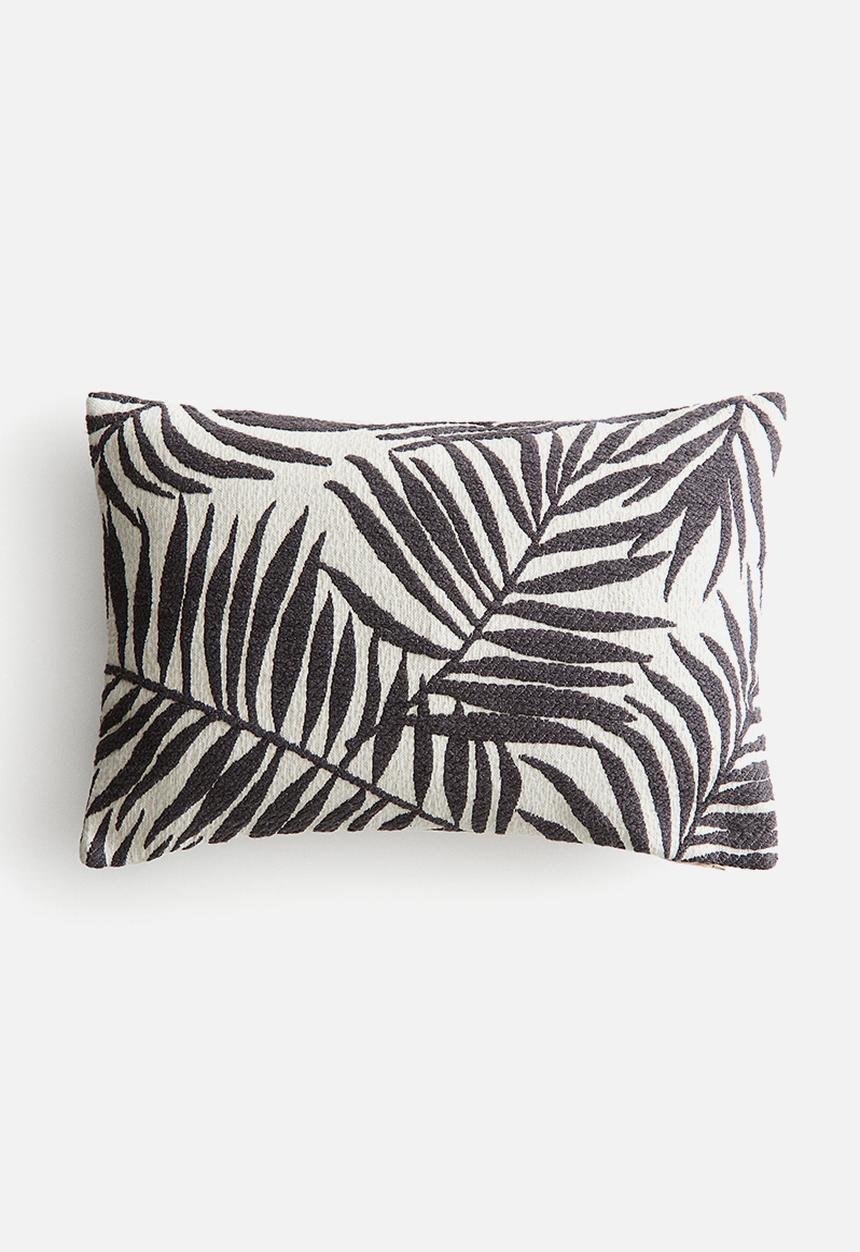 H&M - Jacquard-weave cushion cover - dark grey patterned