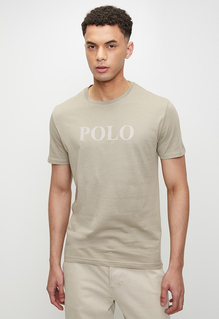 POLO - Daxton logo short sleeve T-shirt - stone