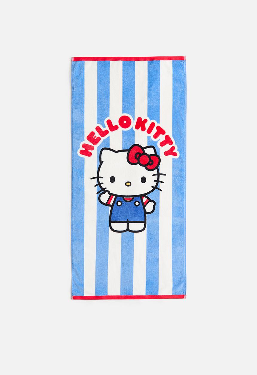 H&M - Print-motif terry bath towel - blue hello kitty 
