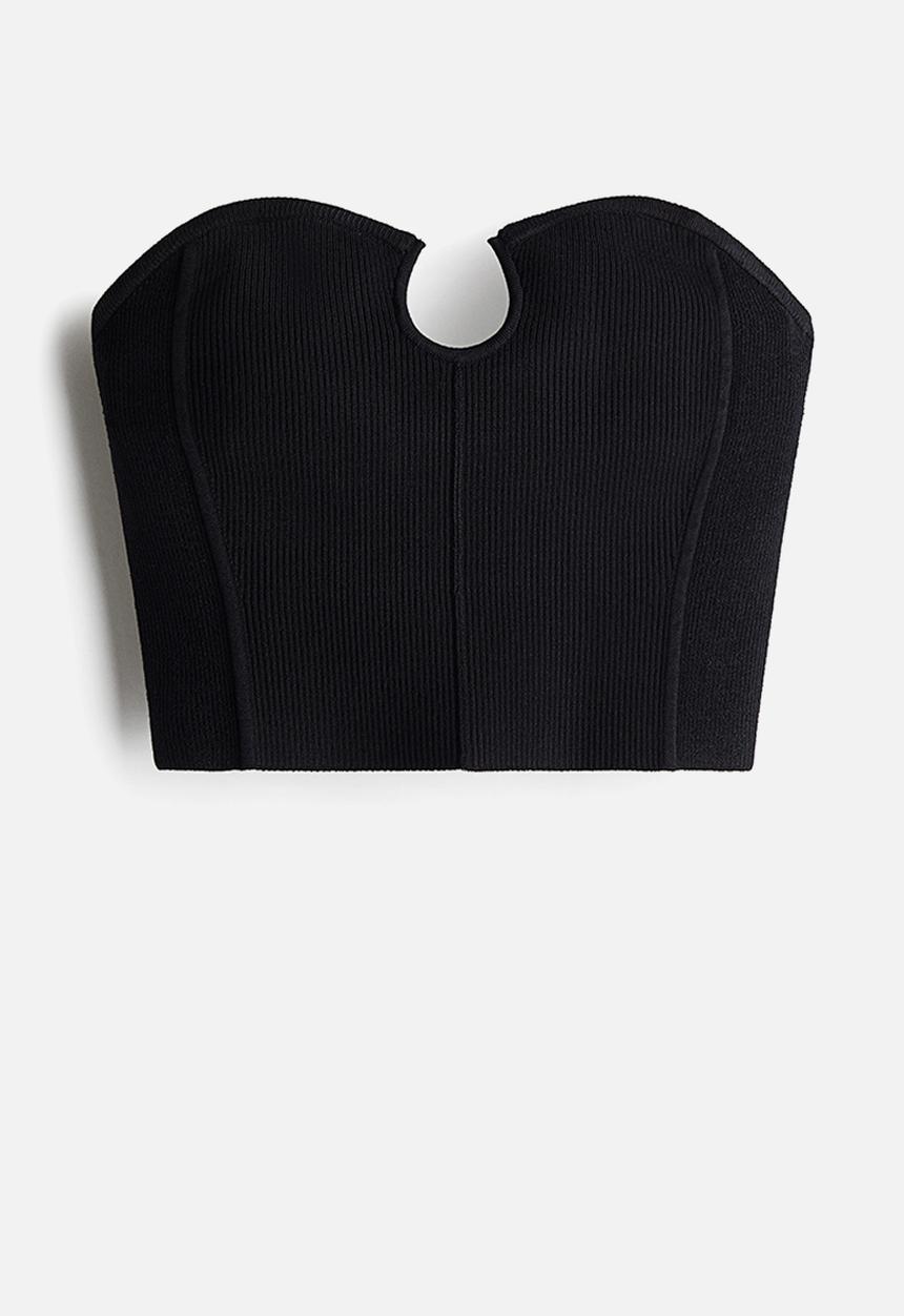 H&M - Rib-knit tube top - black
