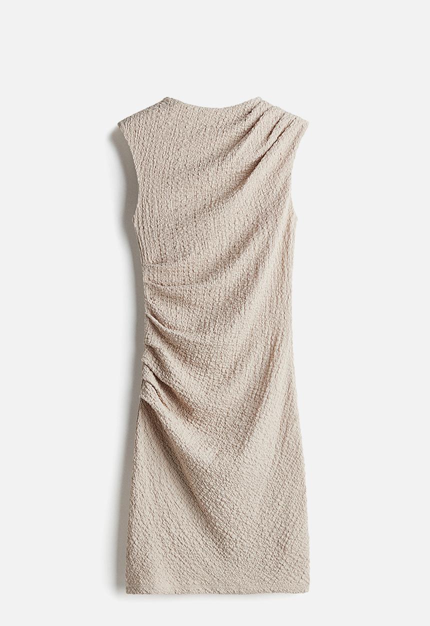 H&M - Draped bodycon dress - light mole
