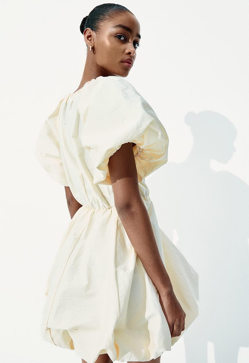 H&M - Bubble-hem dress - cream