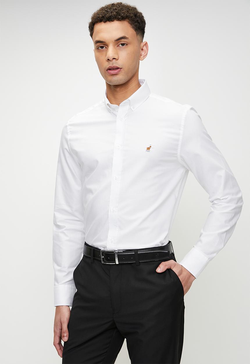 POLO - Iman  long sleeve essential oxford shirt - white
