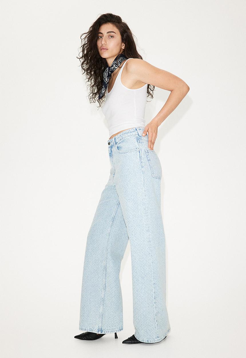 H&M - Bouclé denim jeans - light denim blue