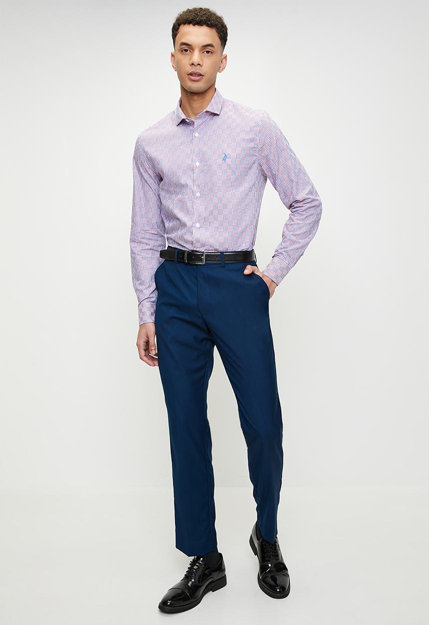 POLO - Dean long sleeve geo print shirt  - pink