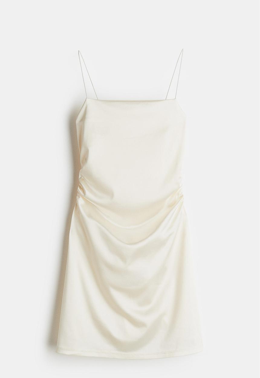 H&M - Draped slip dress - cream