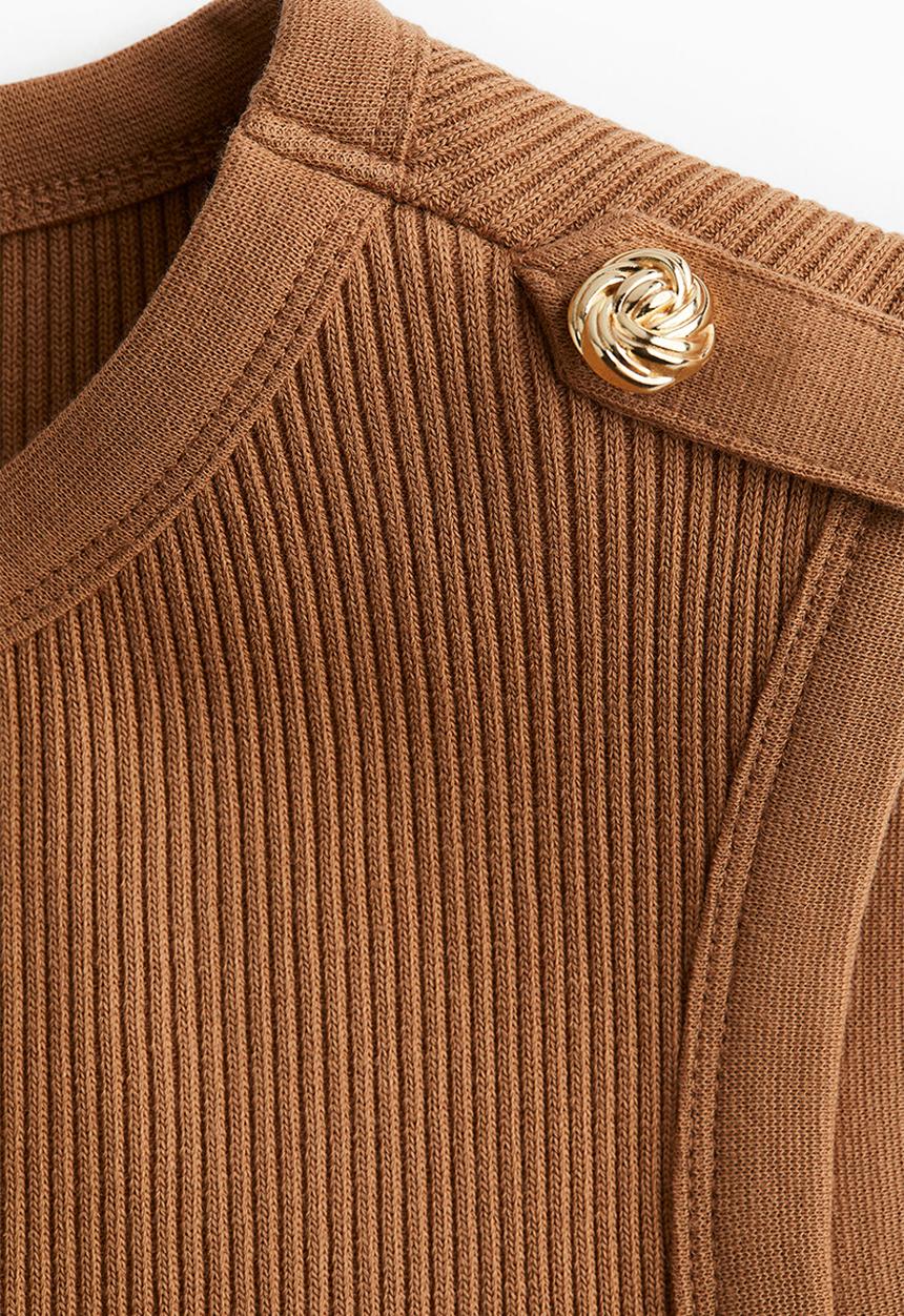 H&M - Ribbed vest top - light brown